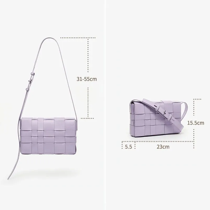 BAFELLI HANDBAG 2025 NEW WOVEN FASHION GENUINE LEATHER BOX BAG SHOULDER CROSSBODY PURSE WOMEN'S FEMALE LUXURY BRAND CLASSICAL