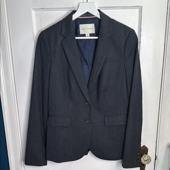 Banana Republic Women’s Navy Wool Blazer Button-front Classic Jacket W1145 Sz 10