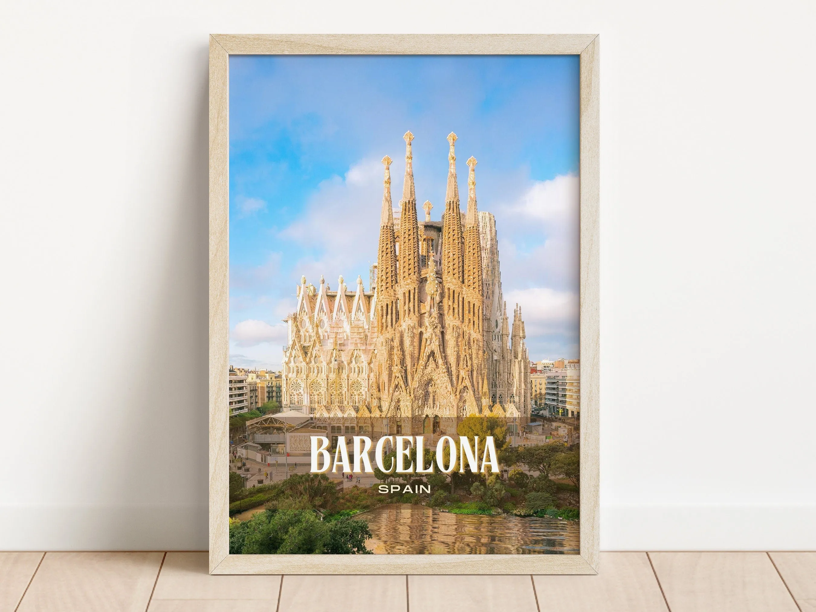 Barcelona Retro Wall Art, Spain