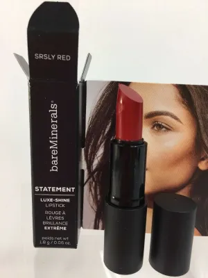 Bare Minerals statement luxe shine lipstick srsly red Deluxe Travel Sz Mini