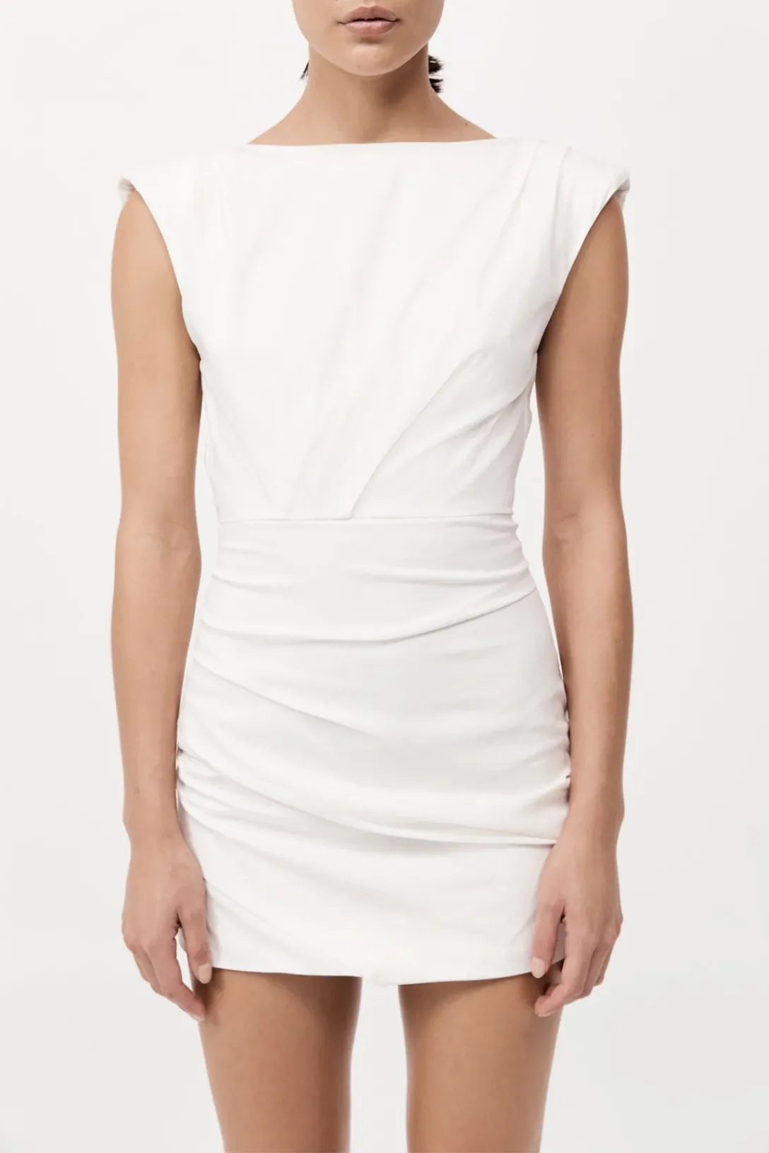 Bateau Tuck Mini Dress | White
