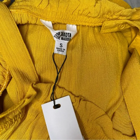 BB Dakota by Steve Madden Sunflower Yellow Grooves Sleeveless Maxi Dress Size S