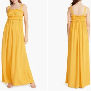 BB Dakota by Steve Madden Sunflower Yellow Grooves Sleeveless Maxi Dress Size S