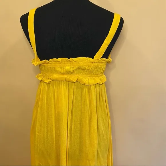 BB Dakota by Steve Madden Sunflower Yellow Grooves Sleeveless Maxi Dress Size S
