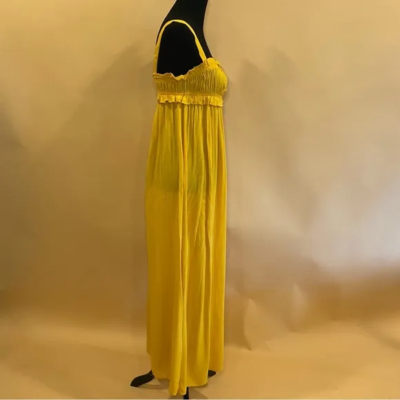 BB Dakota by Steve Madden Sunflower Yellow Grooves Sleeveless Maxi Dress Size S
