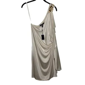 BCBG MAX AZRIA | NWT Off White Y2K Style One Shoulder Embellished Dress | Size M