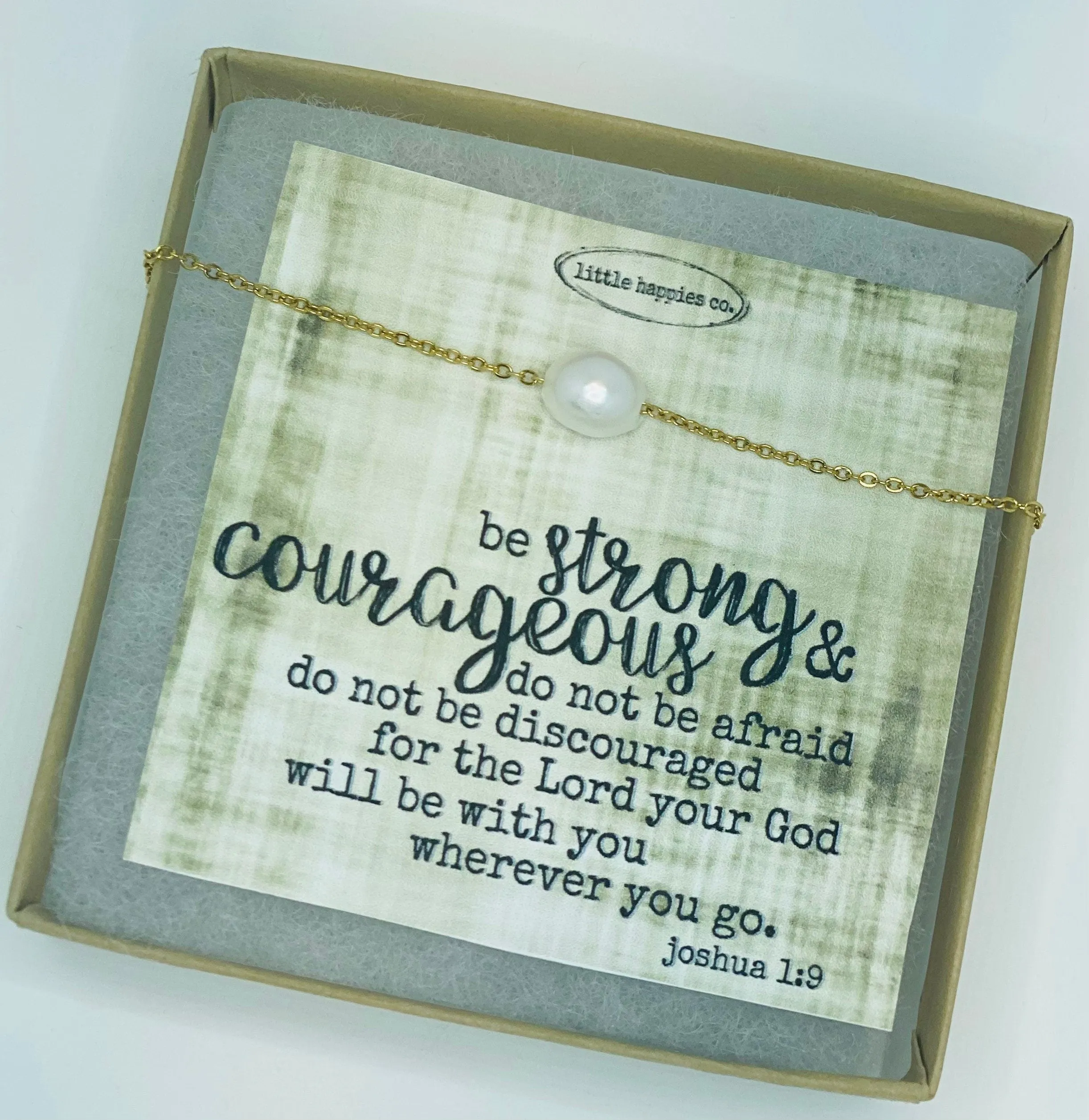 Be strong and courageous, Joshua 1:9, Christian jewelry, Encouragement gift, sympathy gift, cancer gift, grief, depression, Bible scripture