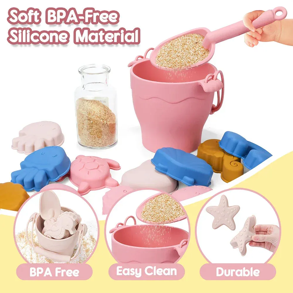 Beach Bucket Sand Fun - Silicone Beach Set