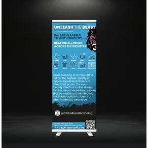 Beast Branding CUSTOM PRINTED Retractable Banner with Stand