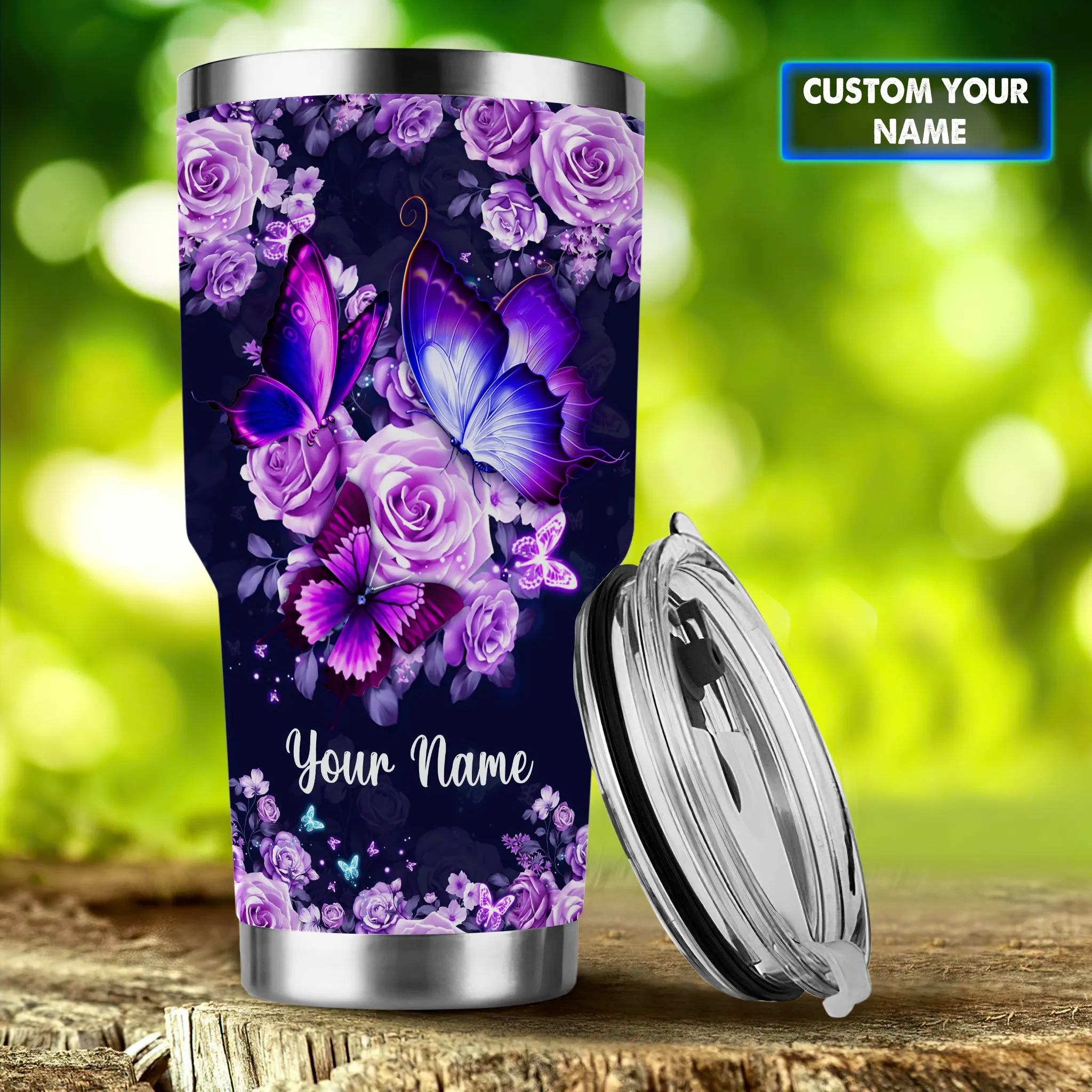 Beautiful Butterflies Personalized Name 3D Tumbler 23 - TT99
