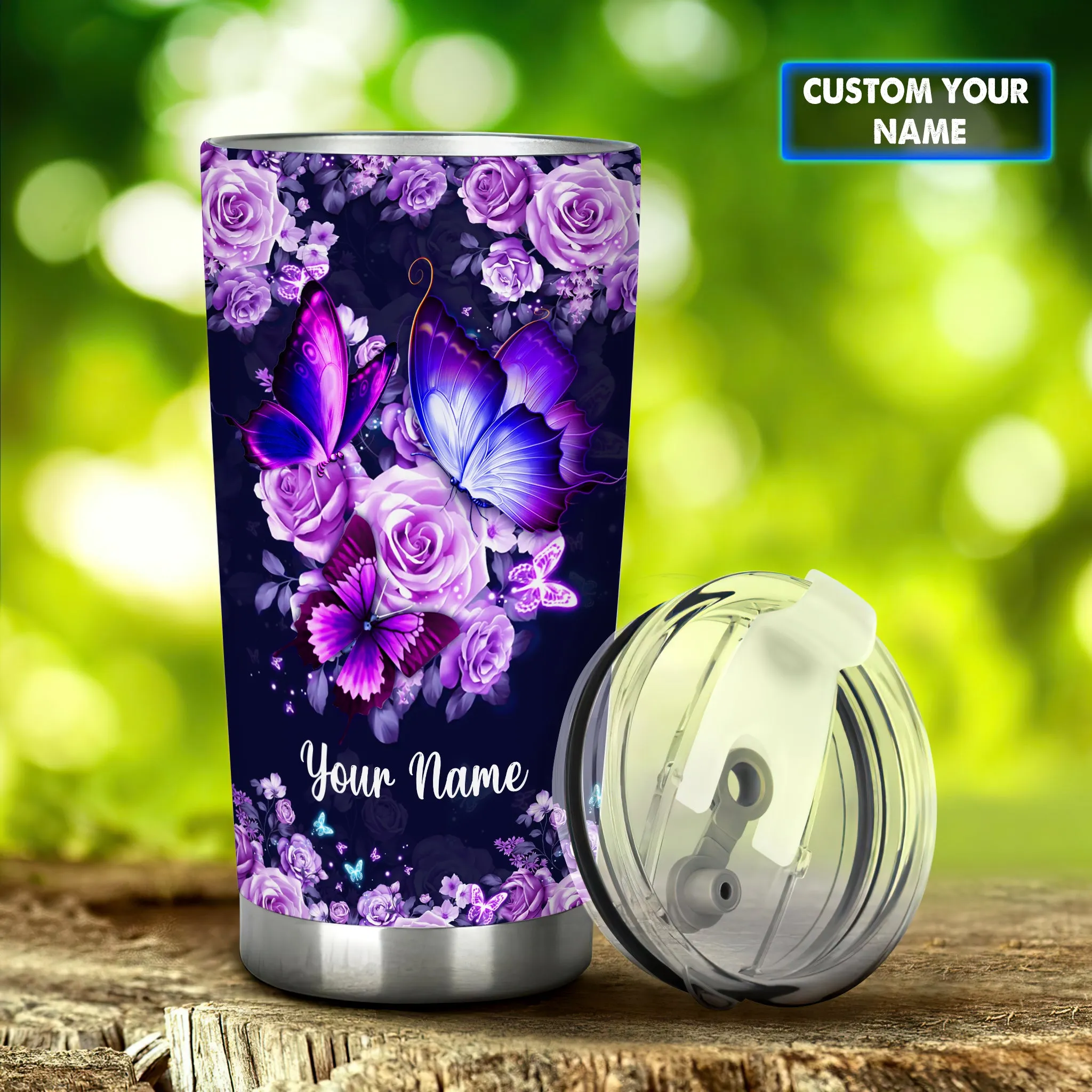 Beautiful Butterflies Personalized Name 3D Tumbler 23 - TT99