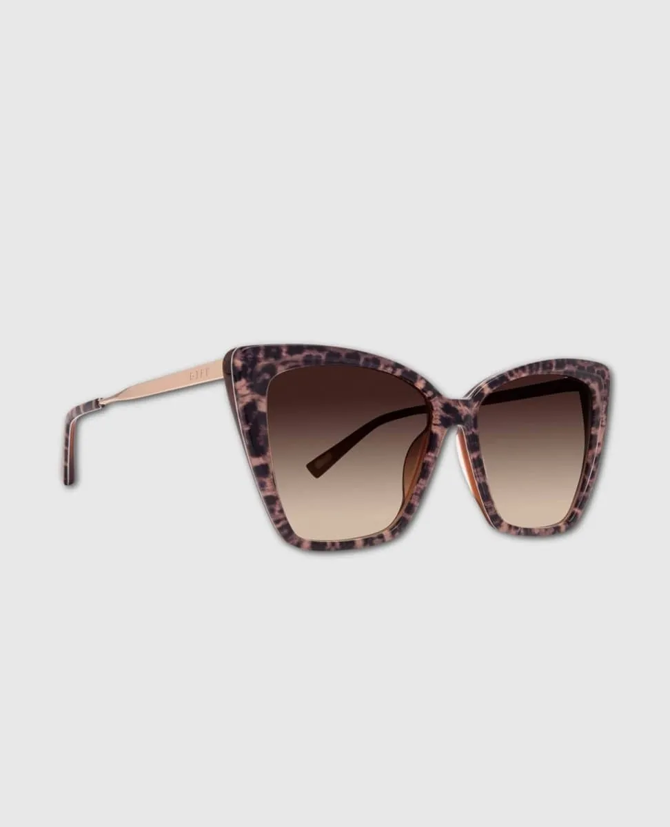 Becky II Leopard Tortoise Brown Gradient Sunglasses