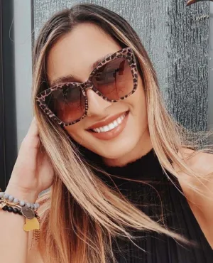 Becky II Leopard Tortoise Brown Gradient Sunglasses