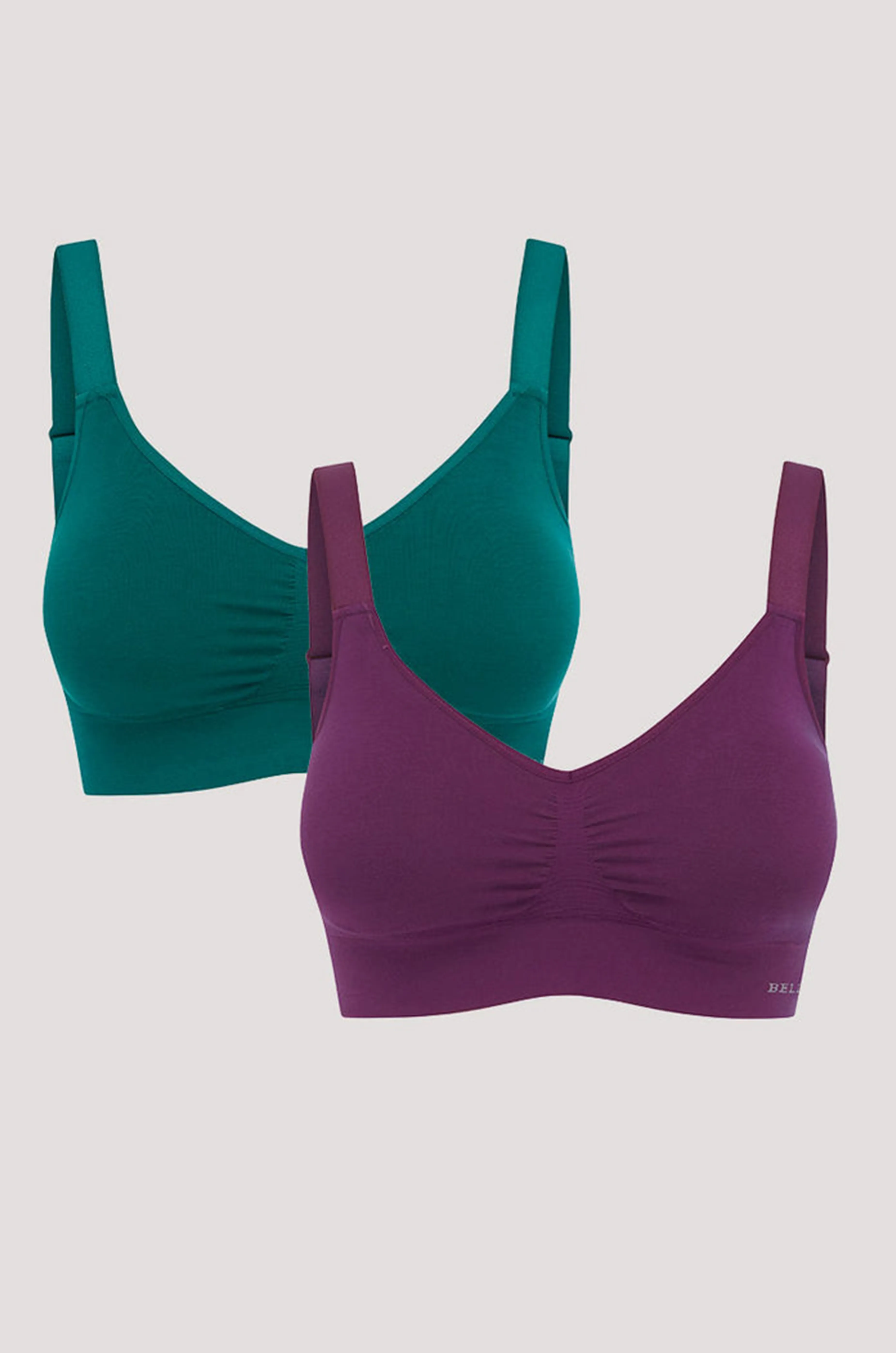 Bella Bamboo Ultimate Adjustable Crop Bra 2pk - No Returns