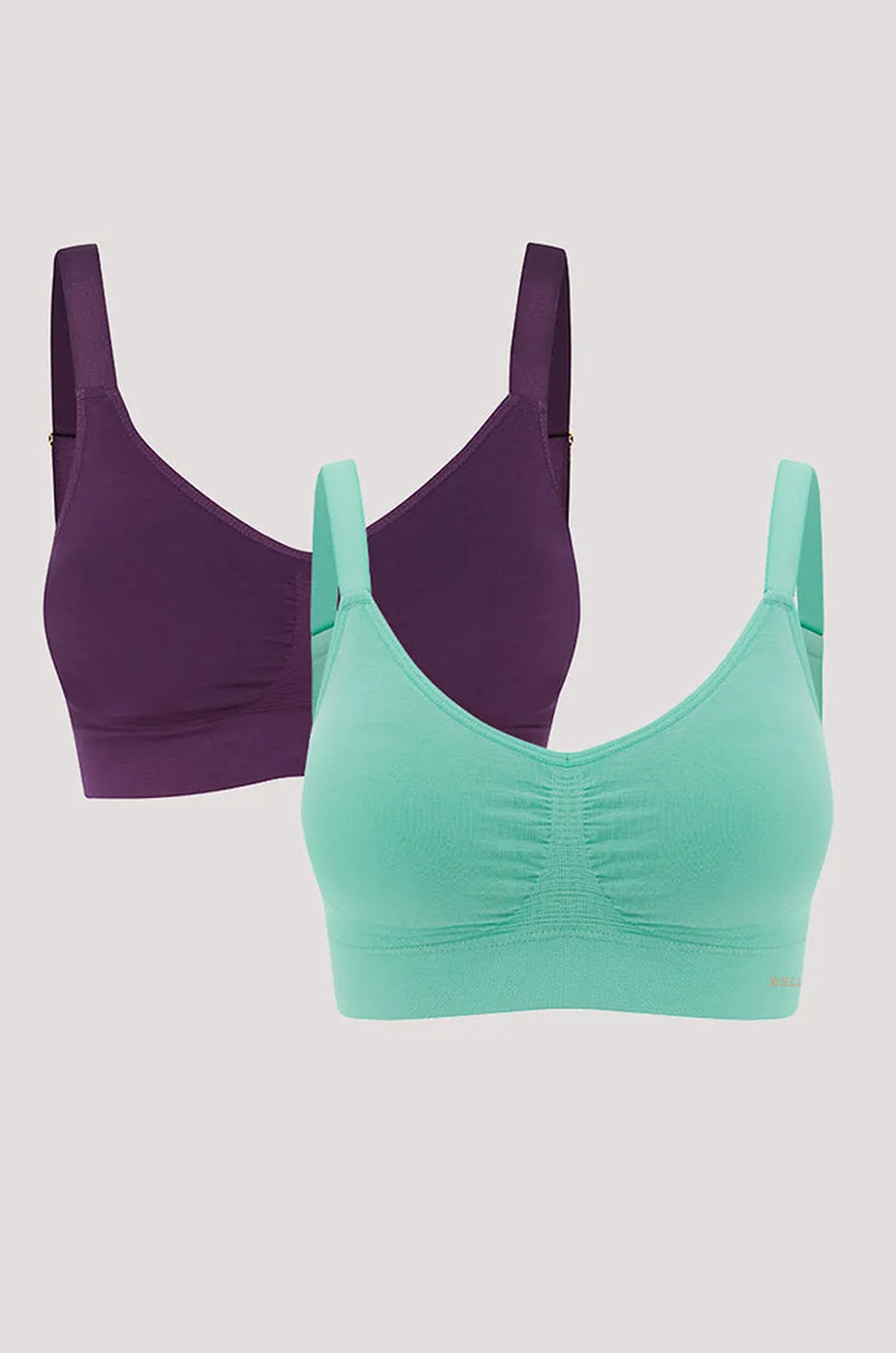 Bella Bamboo Ultimate Adjustable Crop Bra 2pk - No Returns