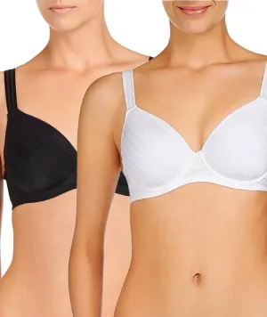 Bendon Rita Full Coverage Contour Bra 2 Pack - Black/White