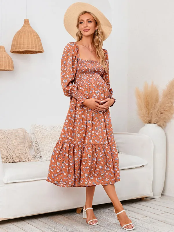 BerryBetty - Women's Maternity chiffon dress small floral dresses