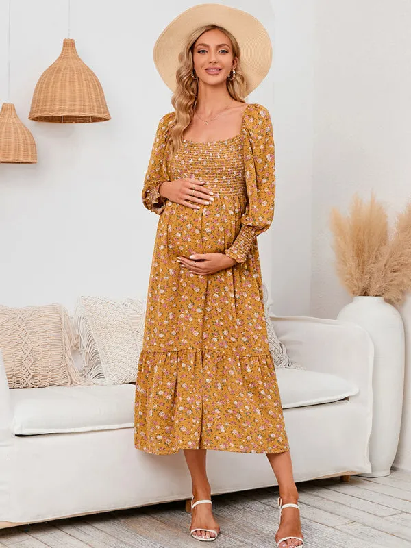 BerryBetty - Women's Maternity chiffon dress small floral dresses