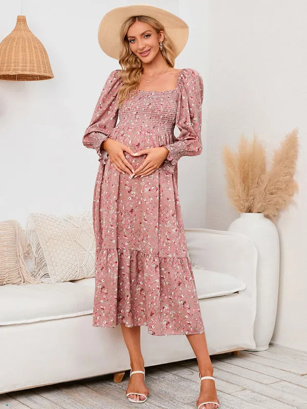 BerryBetty - Women's Maternity chiffon dress small floral dresses
