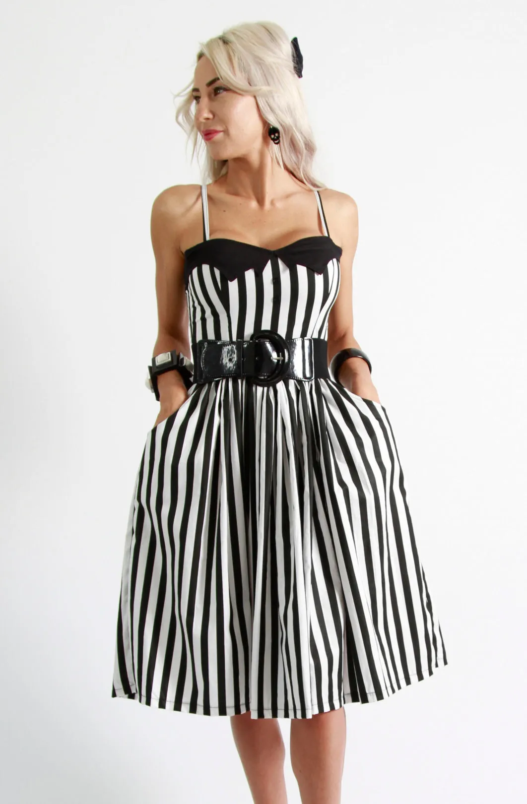 Betelgeuse Black & White Stripe Dress