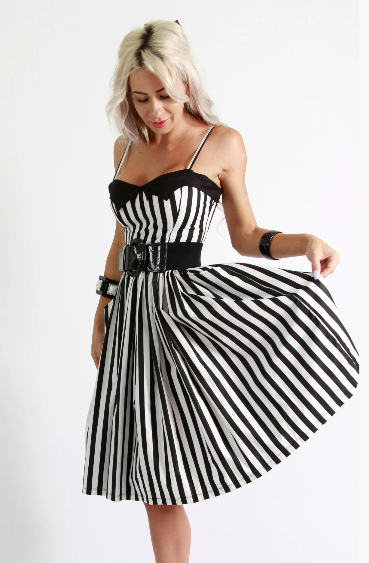 Betelgeuse Black & White Stripe Dress