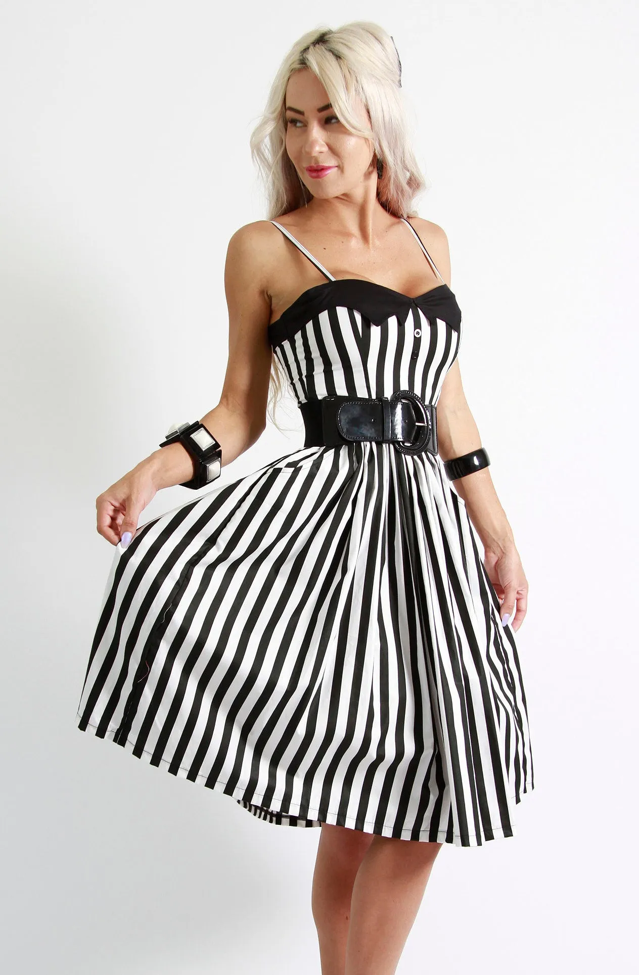 Betelgeuse Black & White Stripe Dress