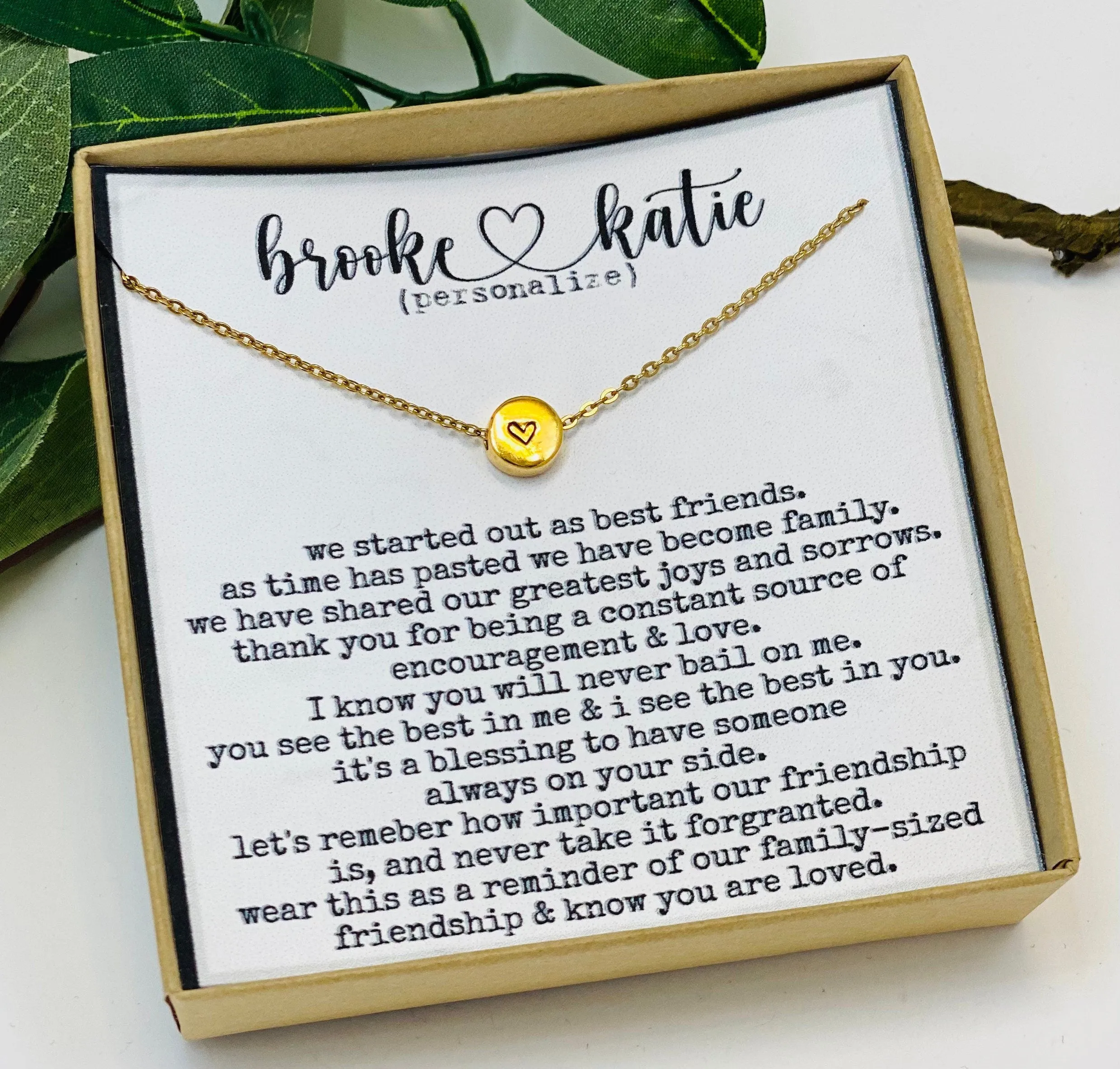 BFF Necklace, Personalized Name Necklace, Gift for Best Friend, Friend Gifts for women, Friend Quotes, Friend gift, Christmas Gift