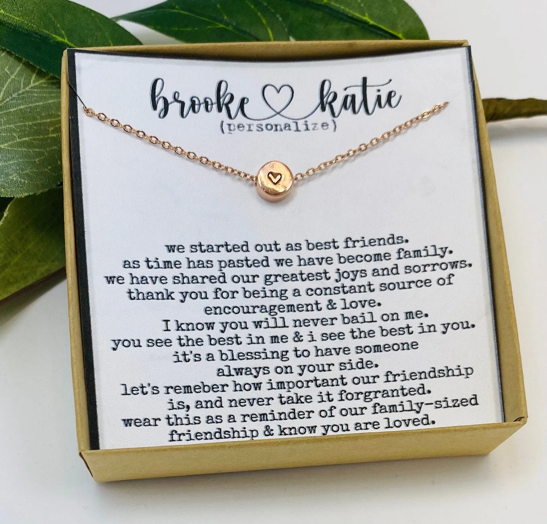 BFF Necklace, Personalized Name Necklace, Gift for Best Friend, Friend Gifts for women, Friend Quotes, Friend gift, Christmas Gift