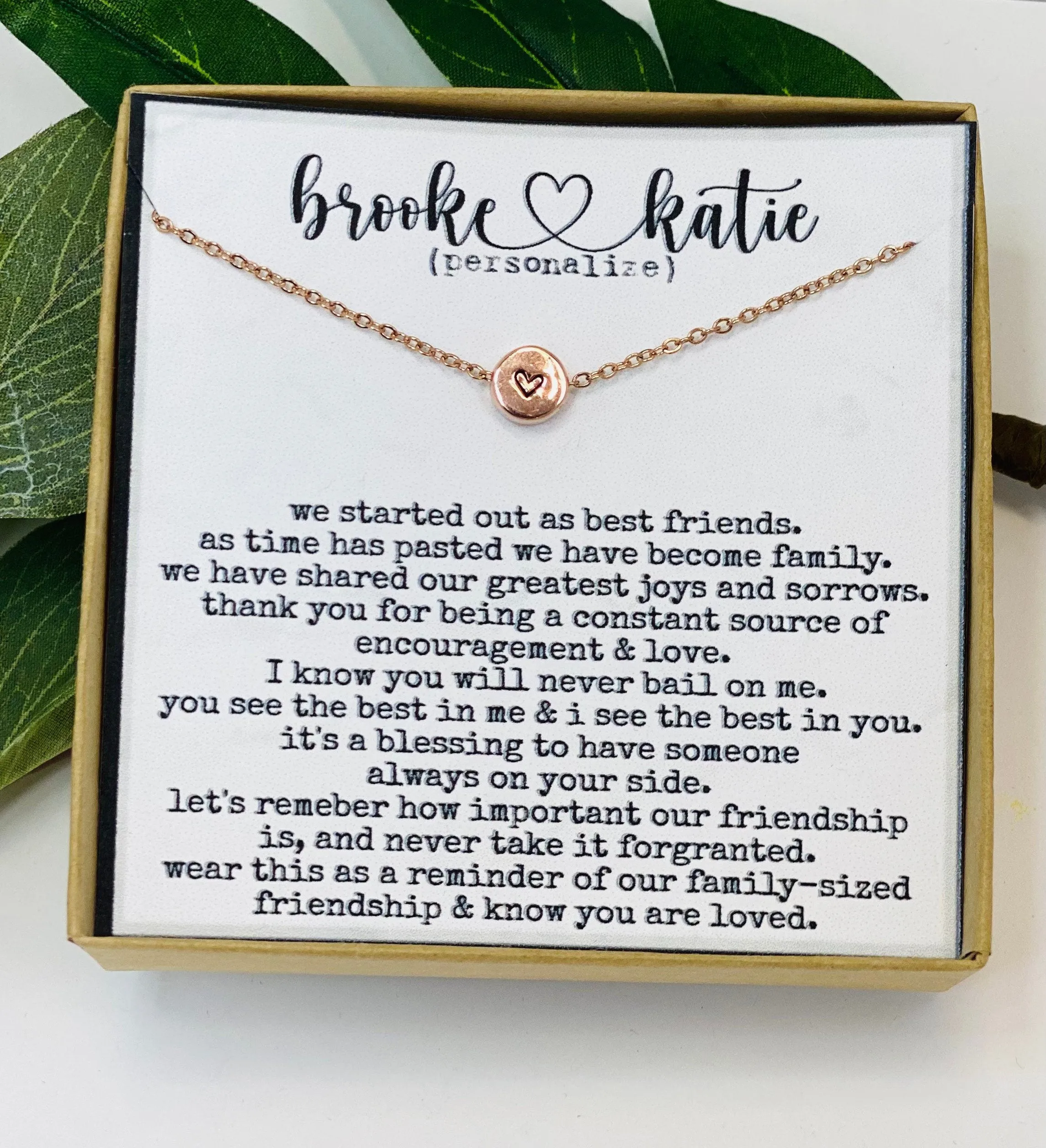 BFF Necklace, Personalized Name Necklace, Gift for Best Friend, Friend Gifts for women, Friend Quotes, Friend gift, Christmas Gift