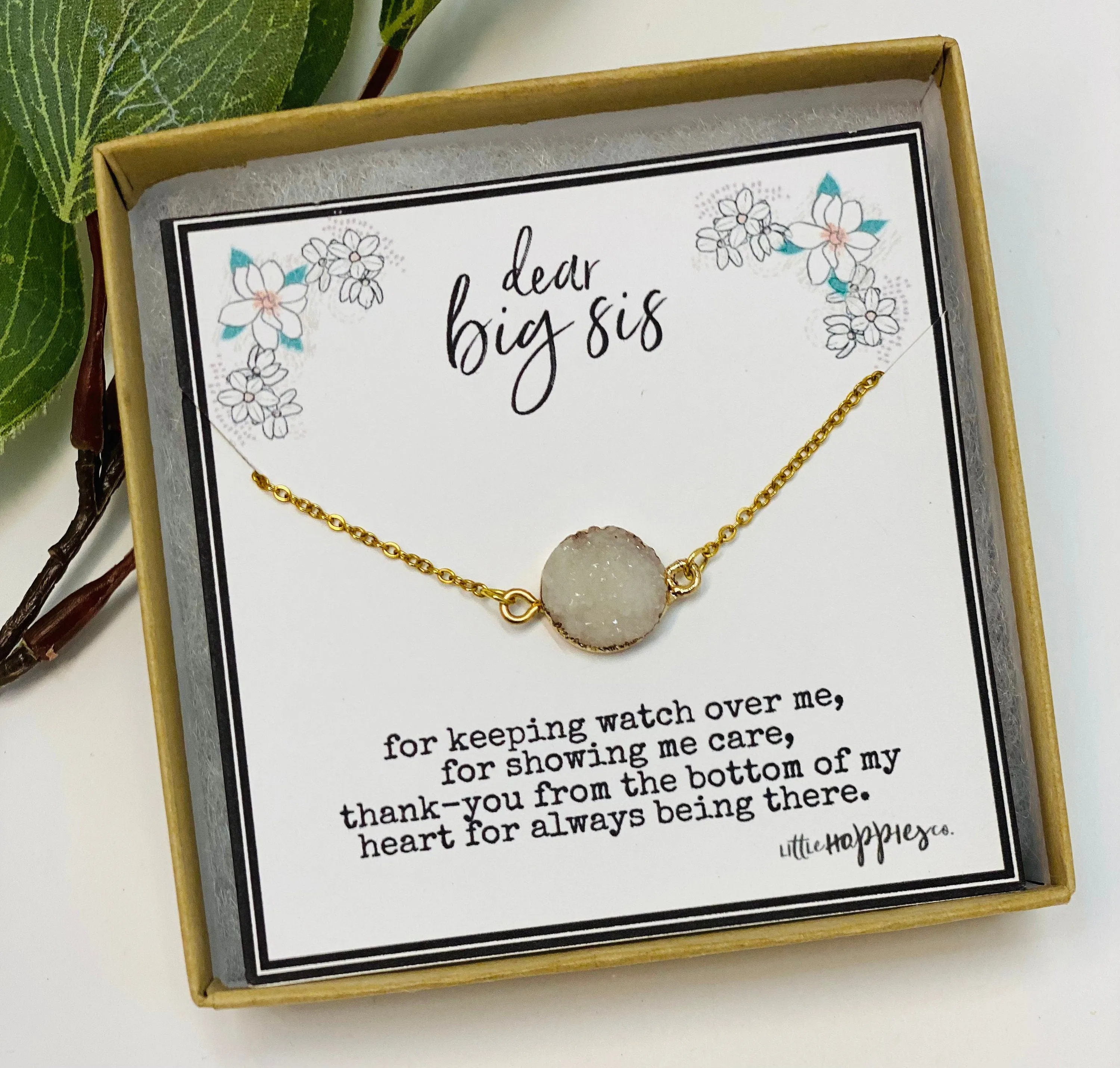 Big sister little sister necklace - Sisters gift for her, Sister necklace, sister birthday gift, Big sister gifts, Big sis lil sis (01-001)