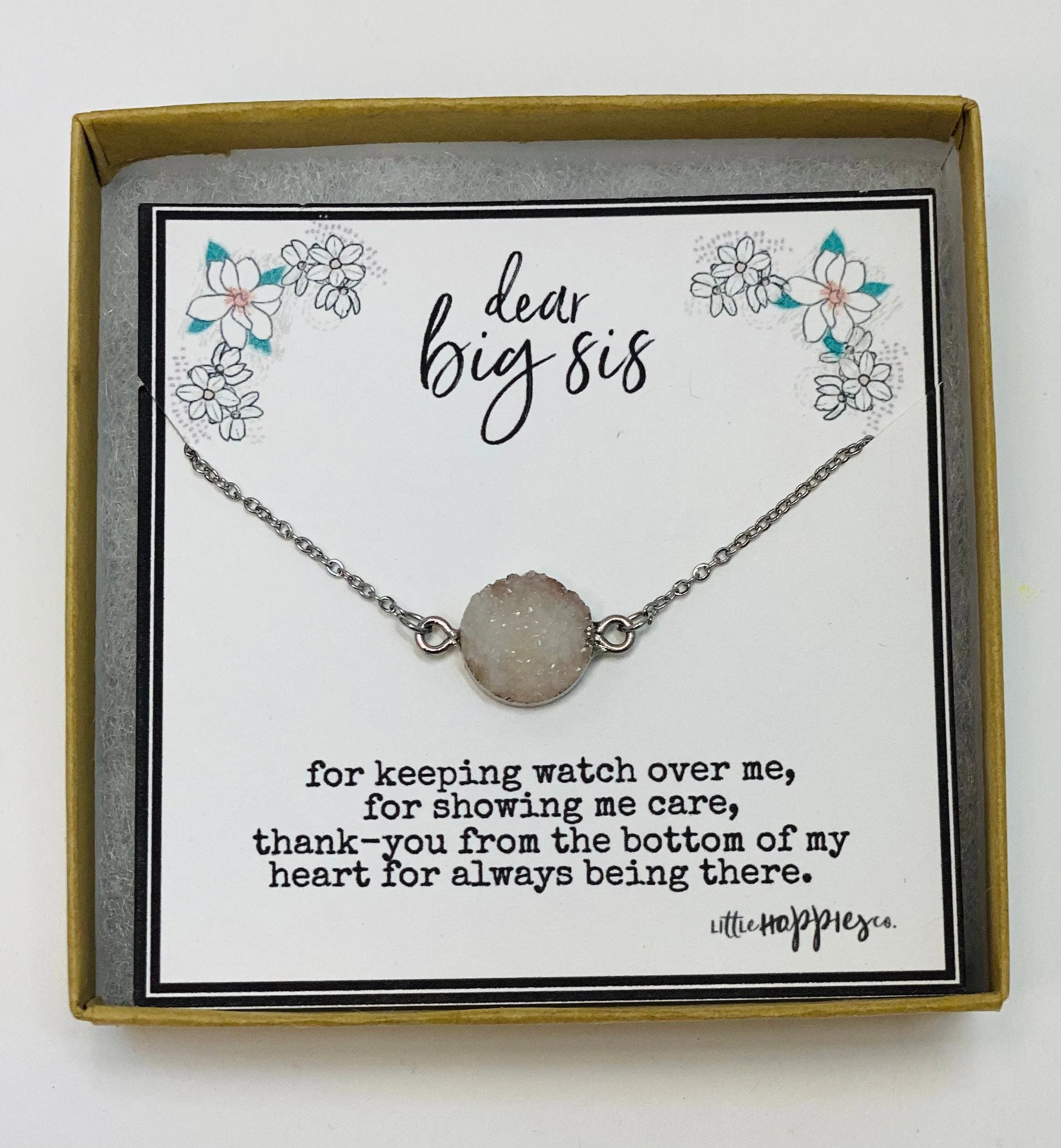Big sister little sister necklace - Sisters gift for her, Sister necklace, sister birthday gift, Big sister gifts, Big sis lil sis (01-001)