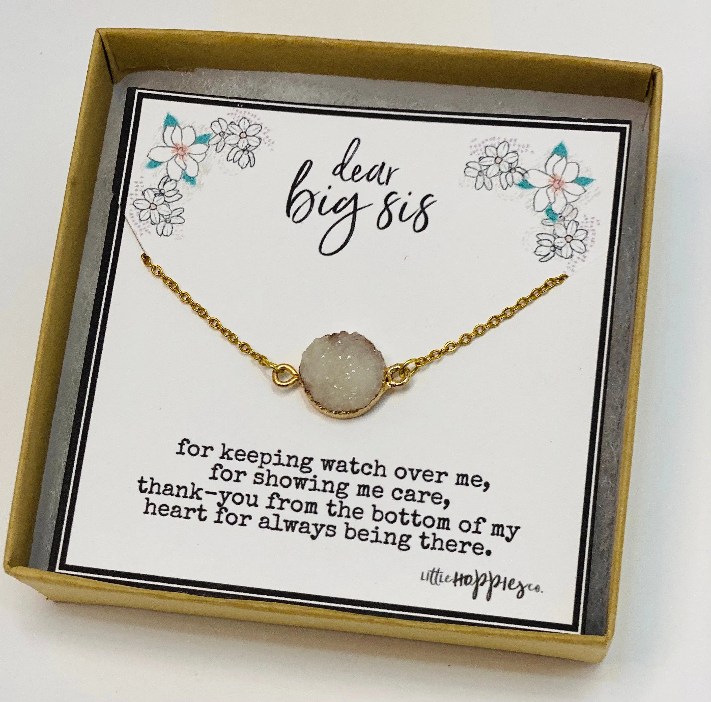 Big sister little sister necklace - Sisters gift for her, Sister necklace, sister birthday gift, Big sister gifts, Big sis lil sis (01-001)