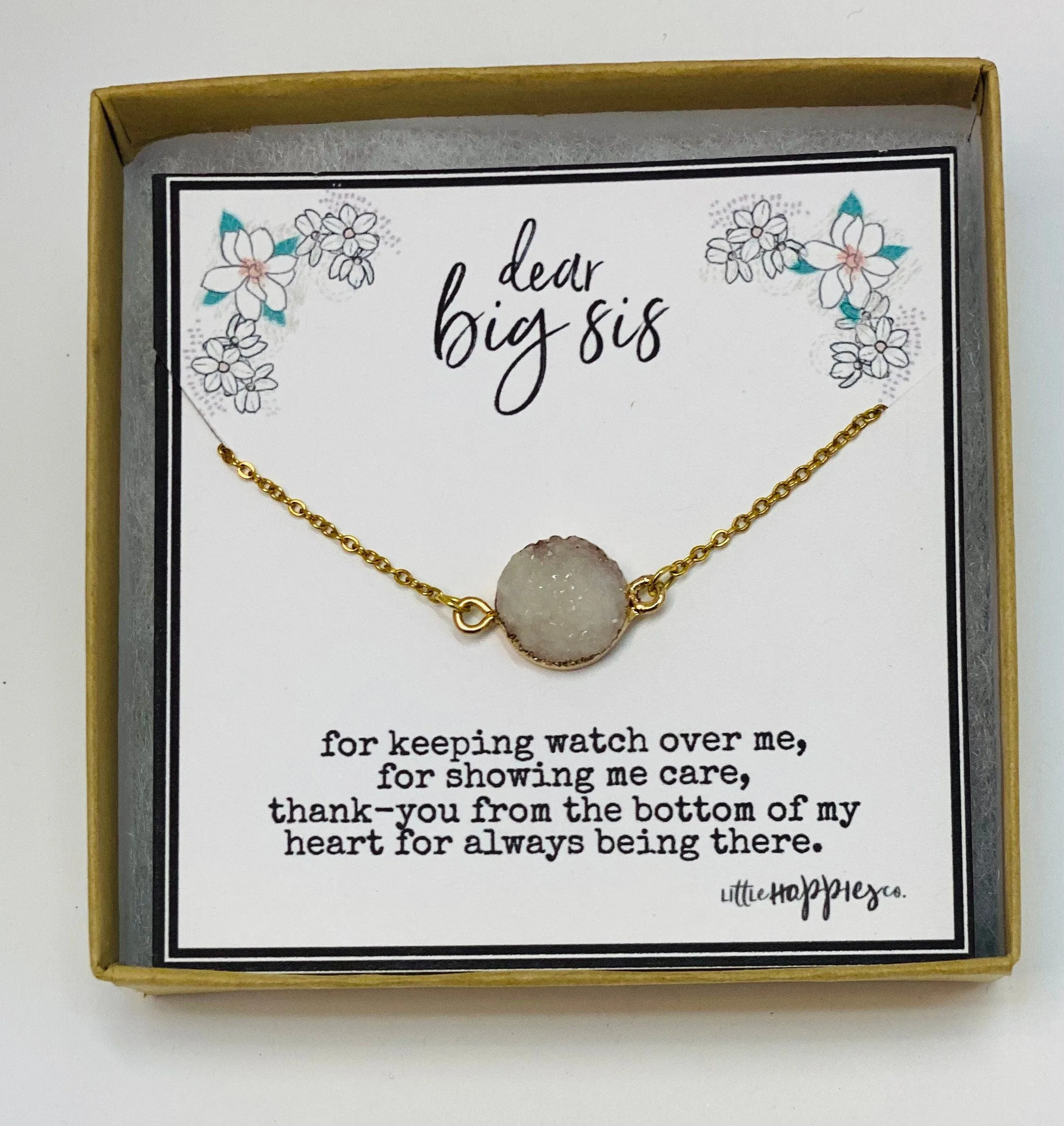 Big sister little sister necklace - Sisters gift for her, Sister necklace, sister birthday gift, Big sister gifts, Big sis lil sis (01-001)