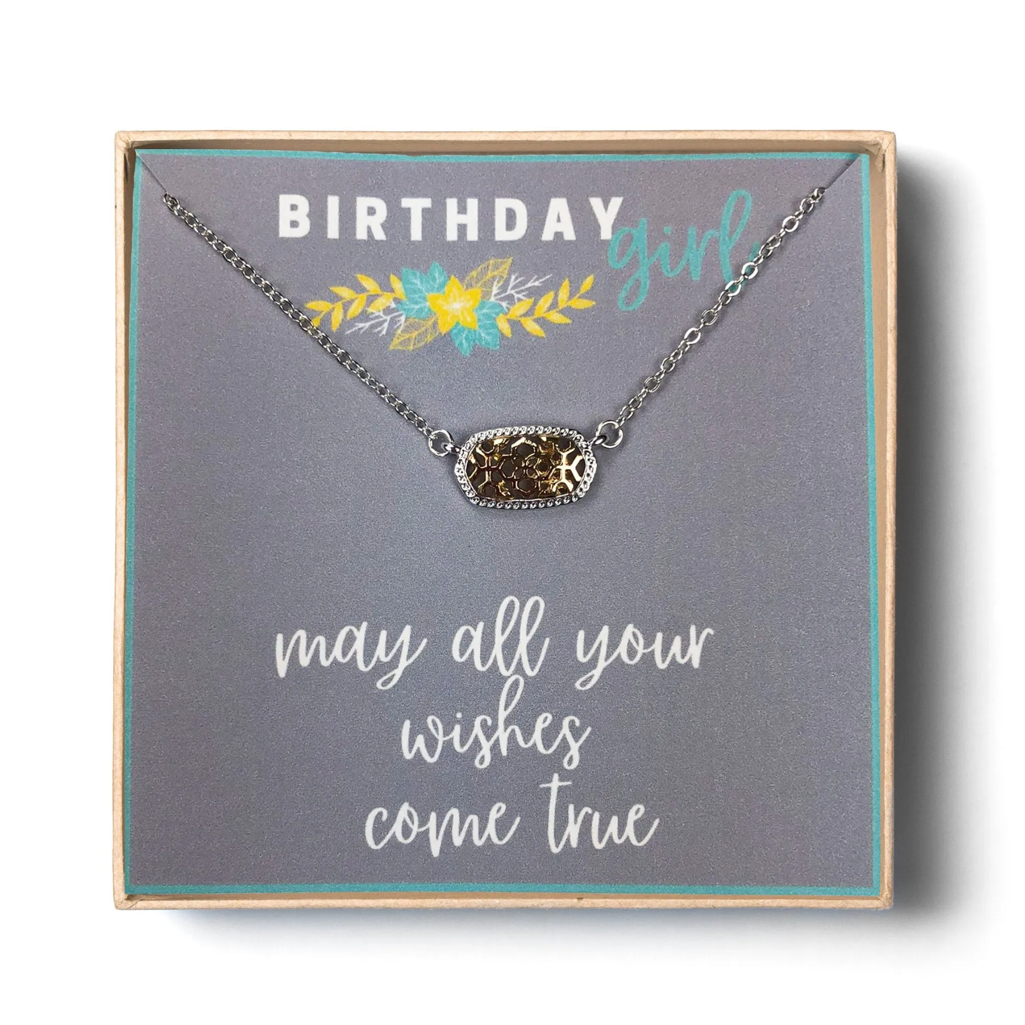 Birthday girl necklace, Birthday gift for girl, Teenage girl gift, Teenager birthday, Filigree necklace, Birthday necklace, Birthday wishes