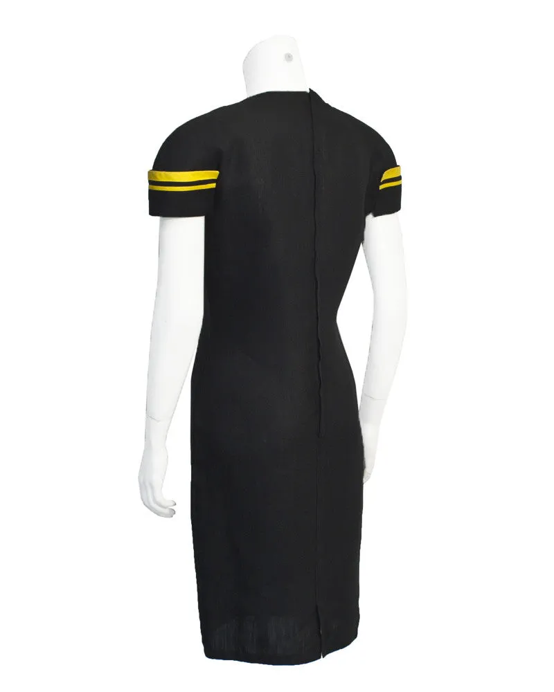Black and yellow linen dress