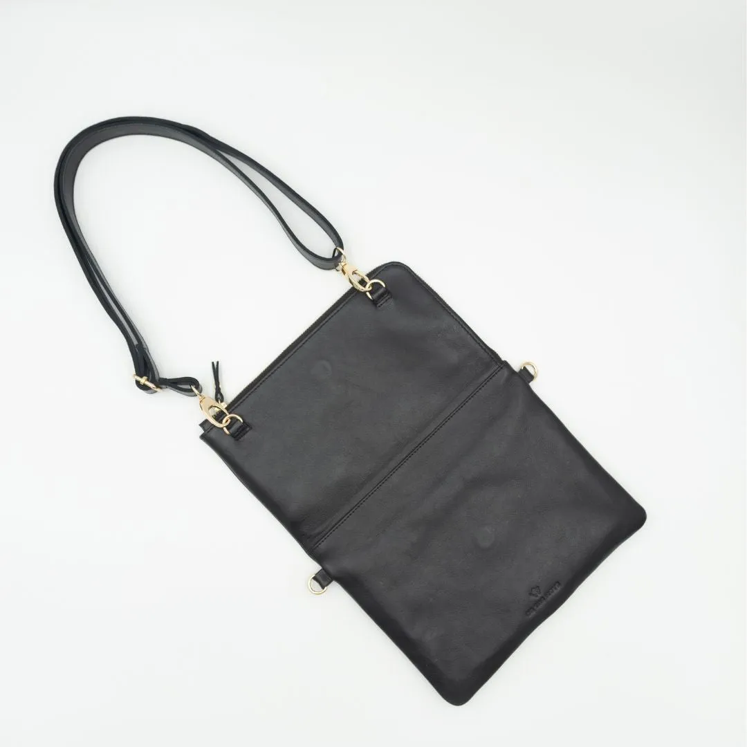 Black Convertible Laptop Bag (w Gold Fittings)