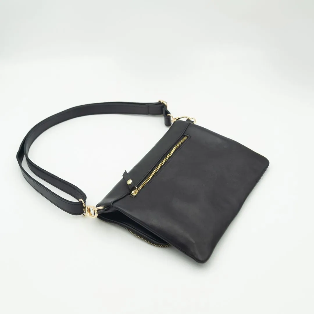 Black Convertible Laptop Bag (w Gold Fittings)