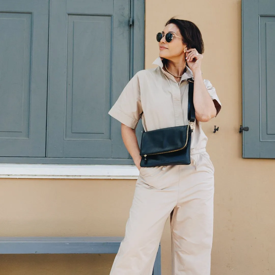 Black Convertible Laptop Bag (w Gold Fittings)