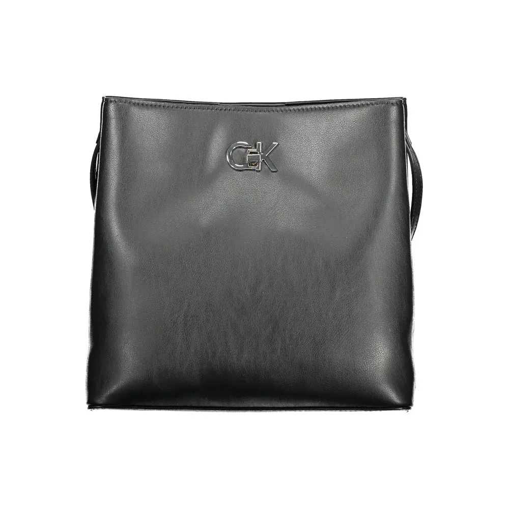 Black Polyester Women Handbag