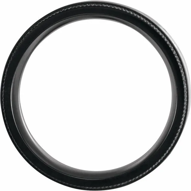 Black Titanium 8 mm Coin-Edge Band with Wood Inlay