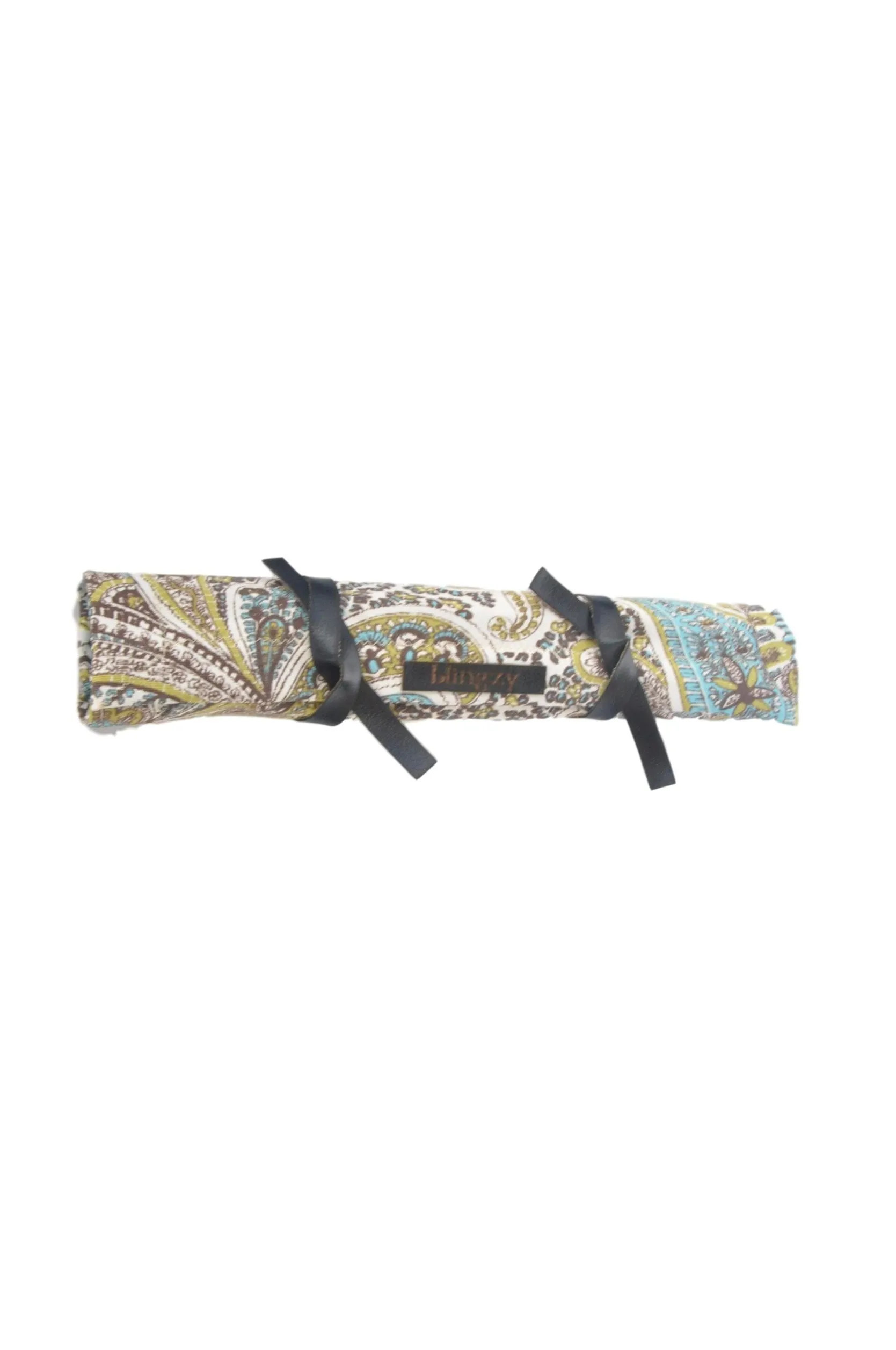 Blingzy® Jewelry Travel Roll - PURELY PAISLEY with Teal Liner