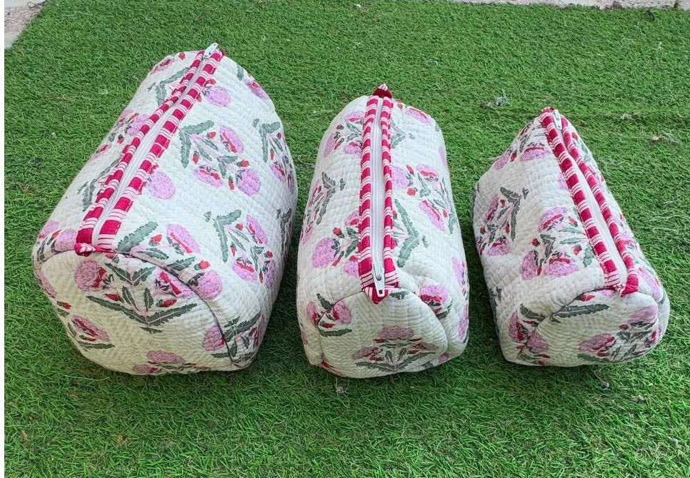 Blossom Cotton Quilted Pouches