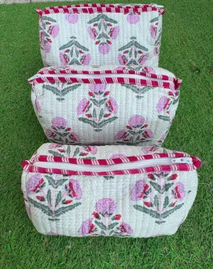 Blossom Cotton Quilted Pouches