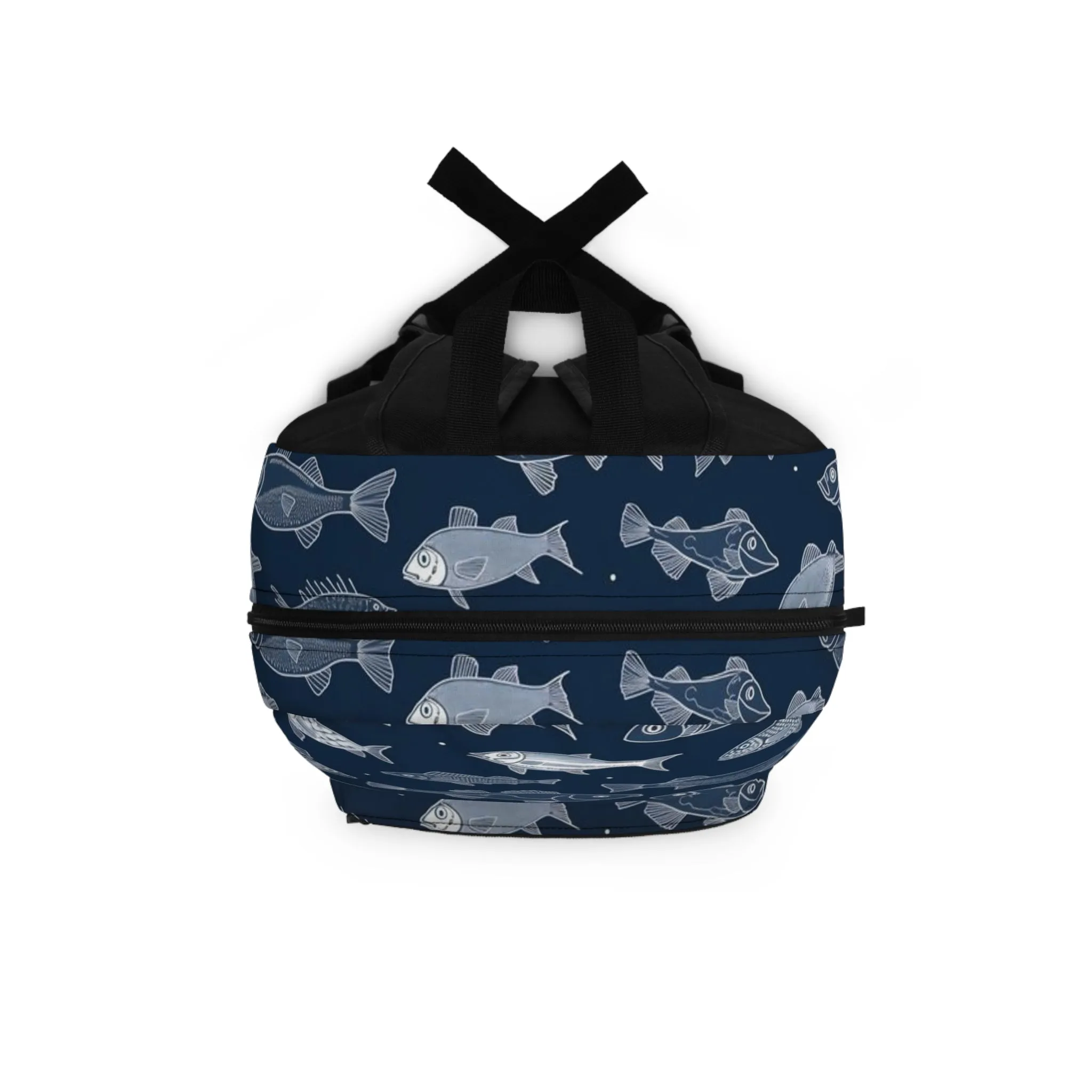 Blue White Fish Kids Backpack Book Bag School Accessories