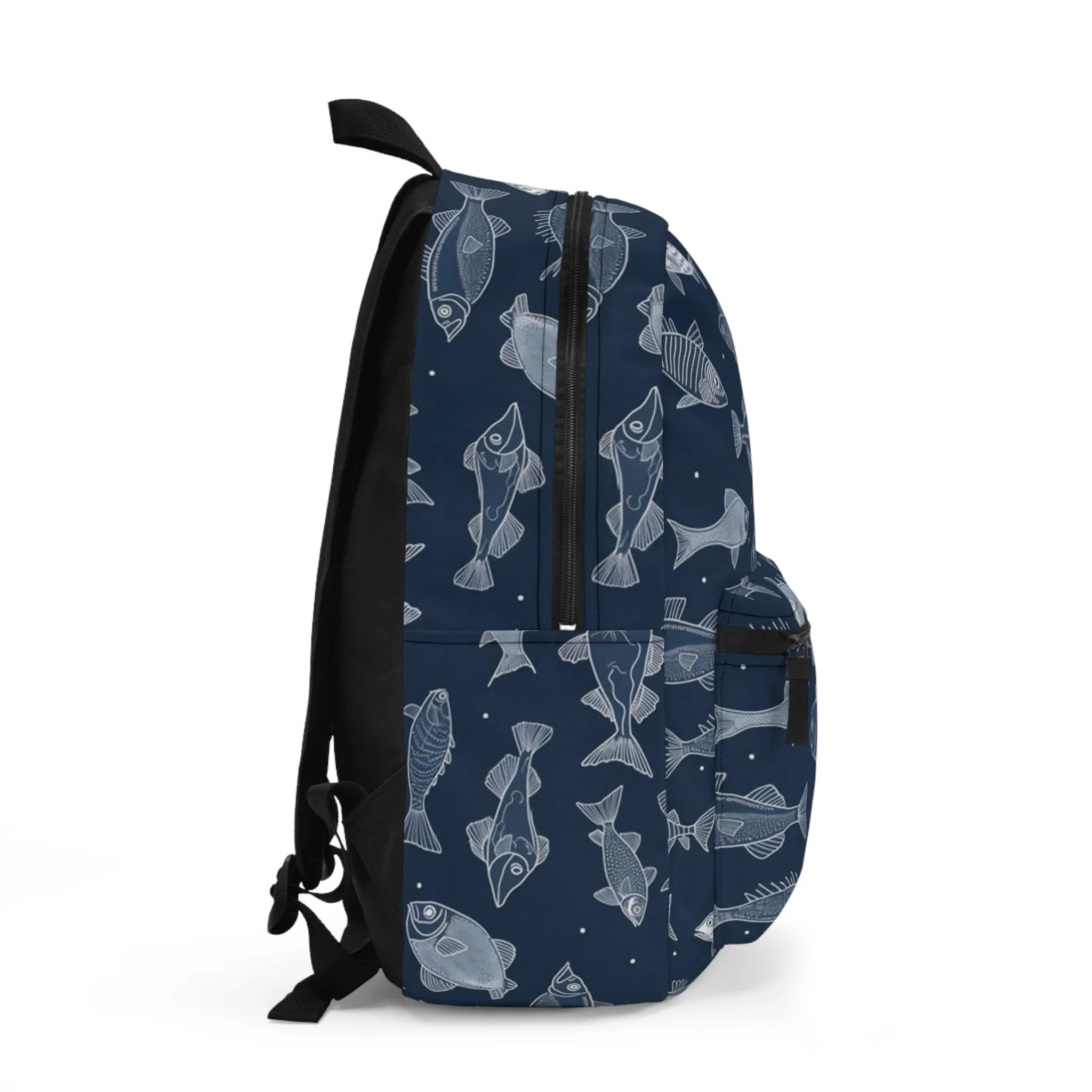 Blue White Fish Kids Backpack Book Bag School Accessories