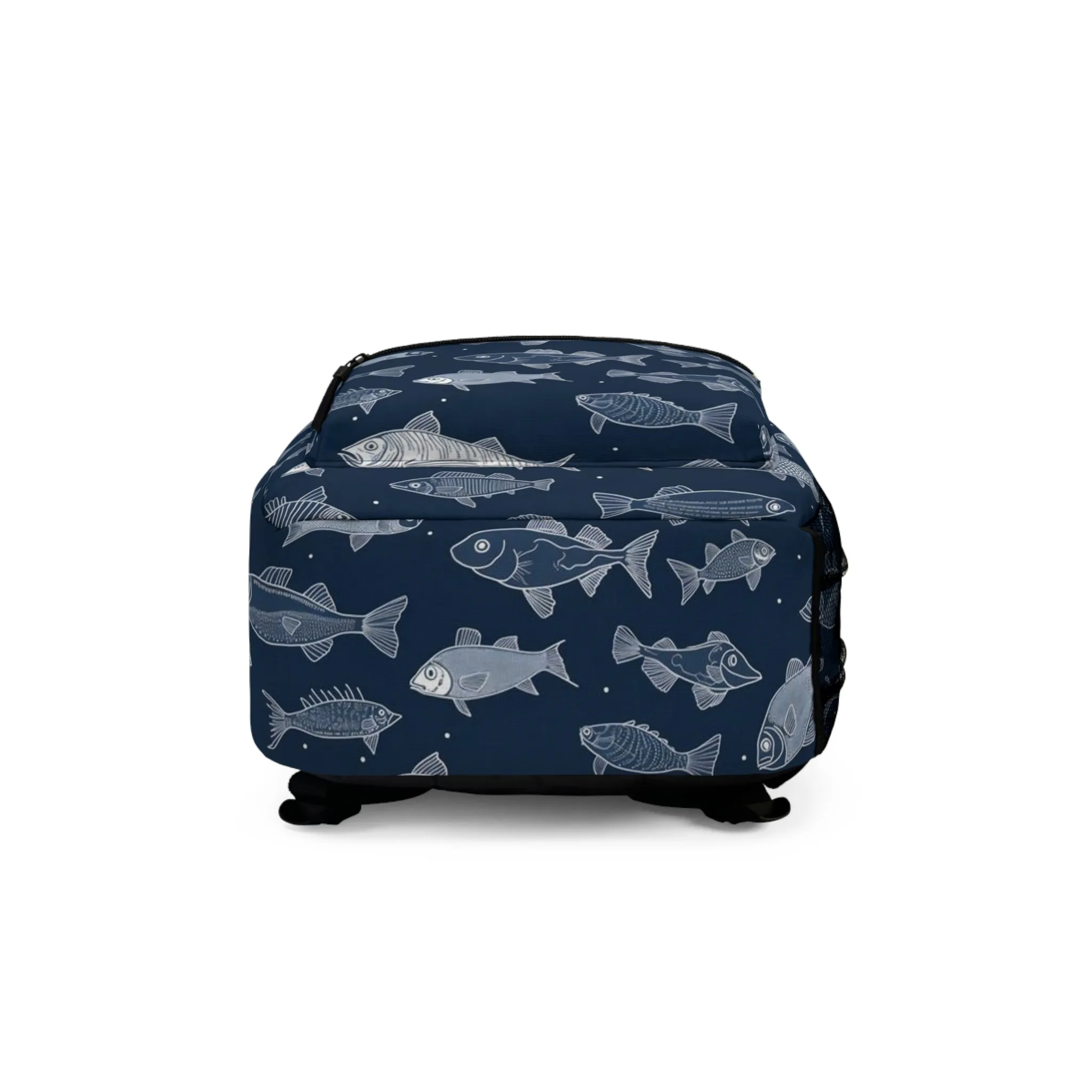 Blue White Fish Kids Backpack Book Bag School Accessories