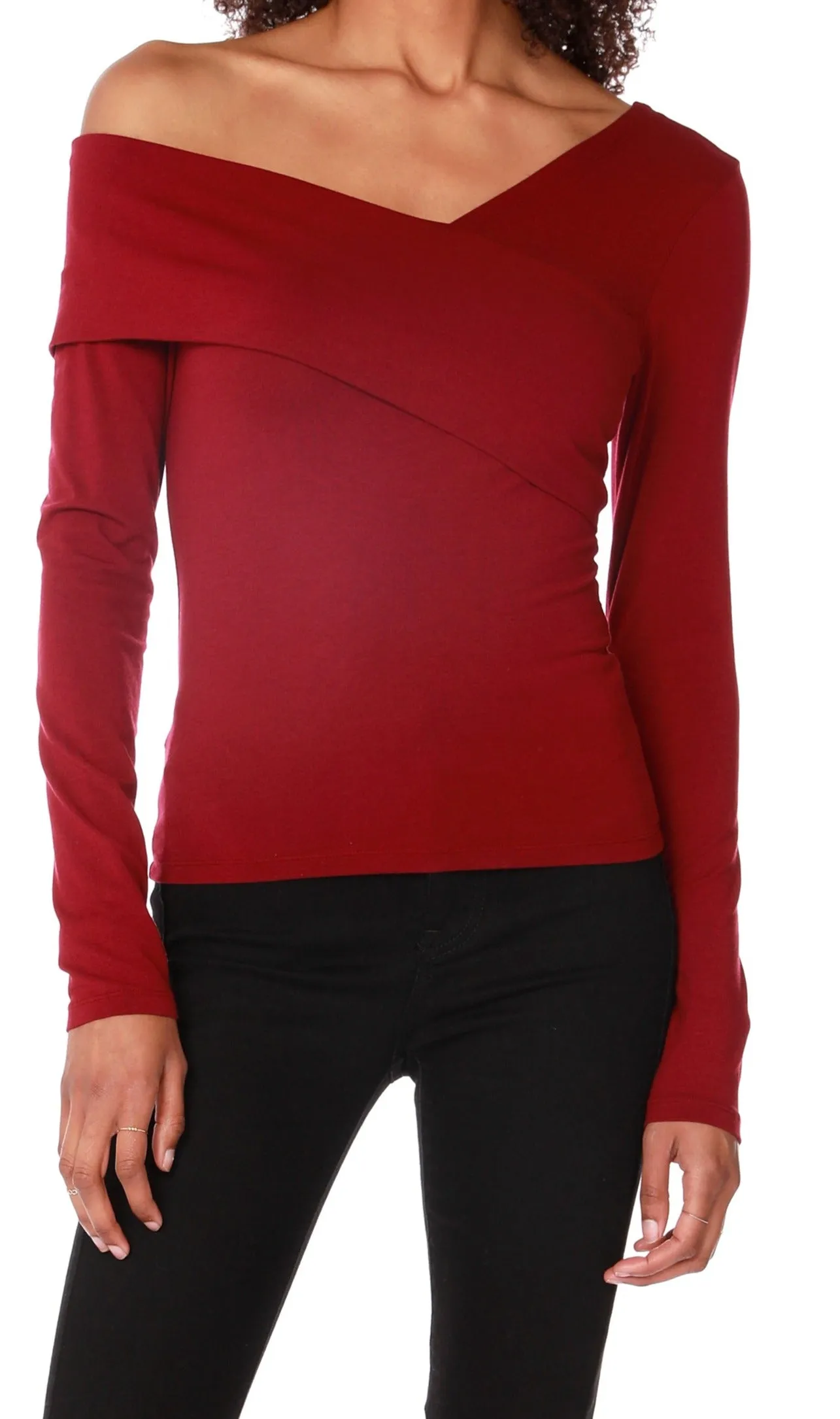 Bobi Asymmetric Wrap Top -Pinot