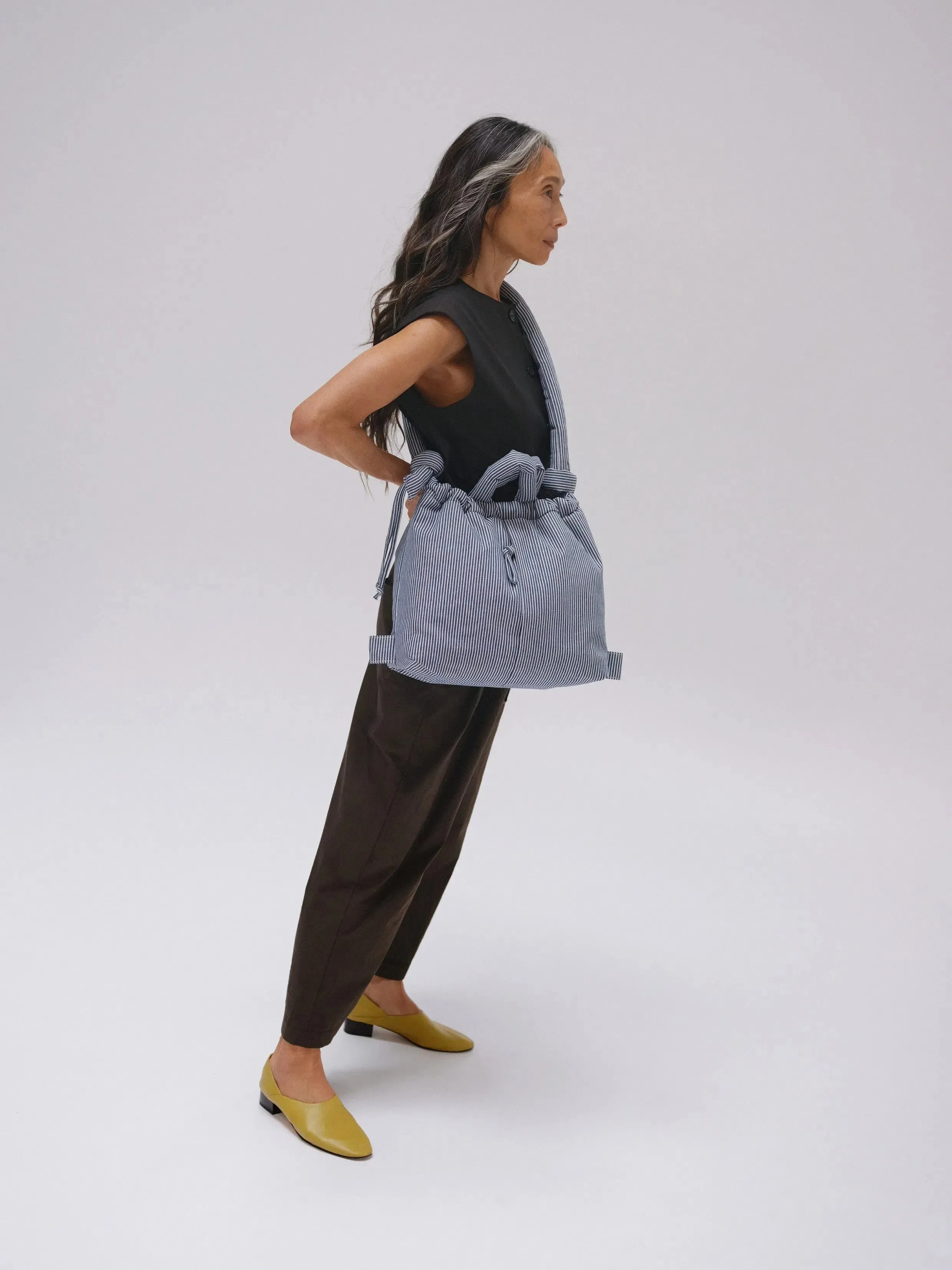 Bolso Mochila ÖLEND Ona Cotton Soft Bag Navy Stripes
