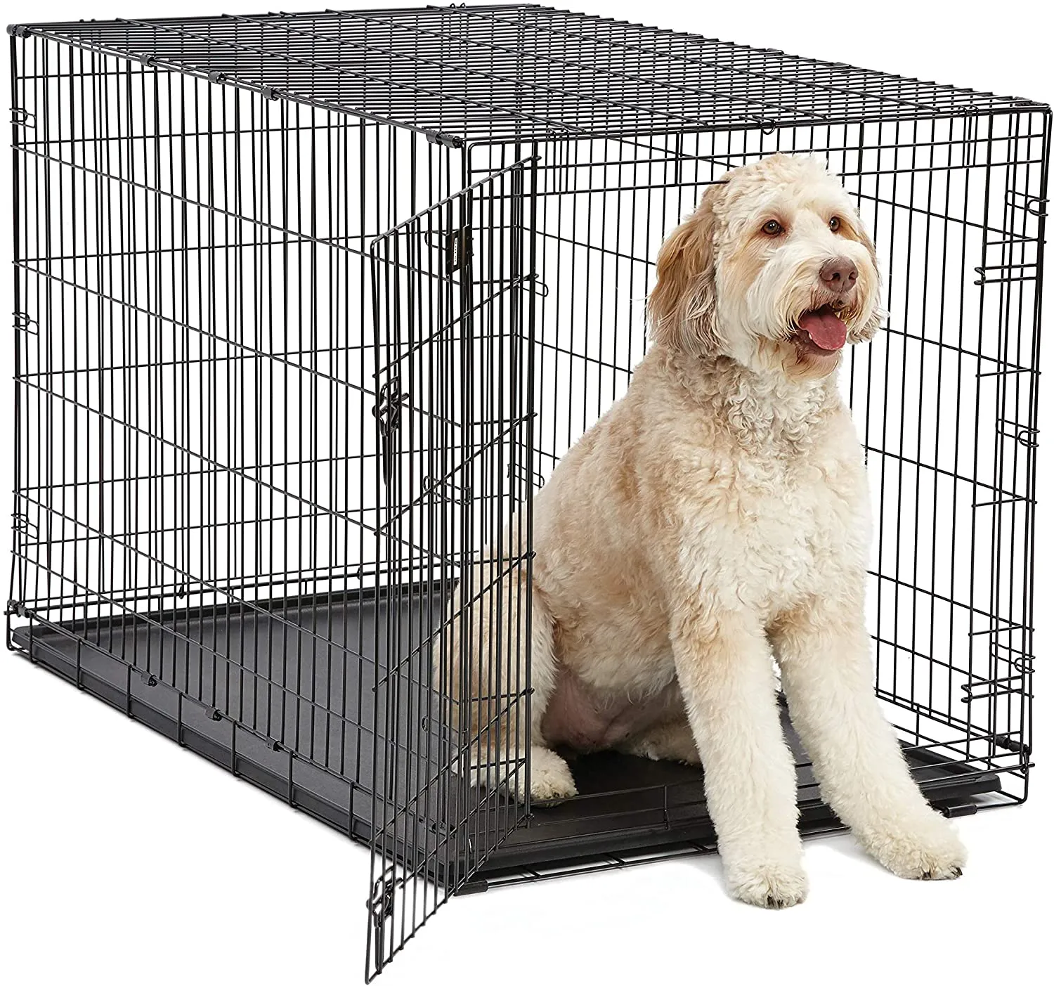 Brand new iCrate 1548 Single Door Folding Dog Crate-XL-48x30x33! Ideal For Dogs 91 - 110lbs! Folding, which means you can assemble and disassemble it without tools and without taking the crate apart.