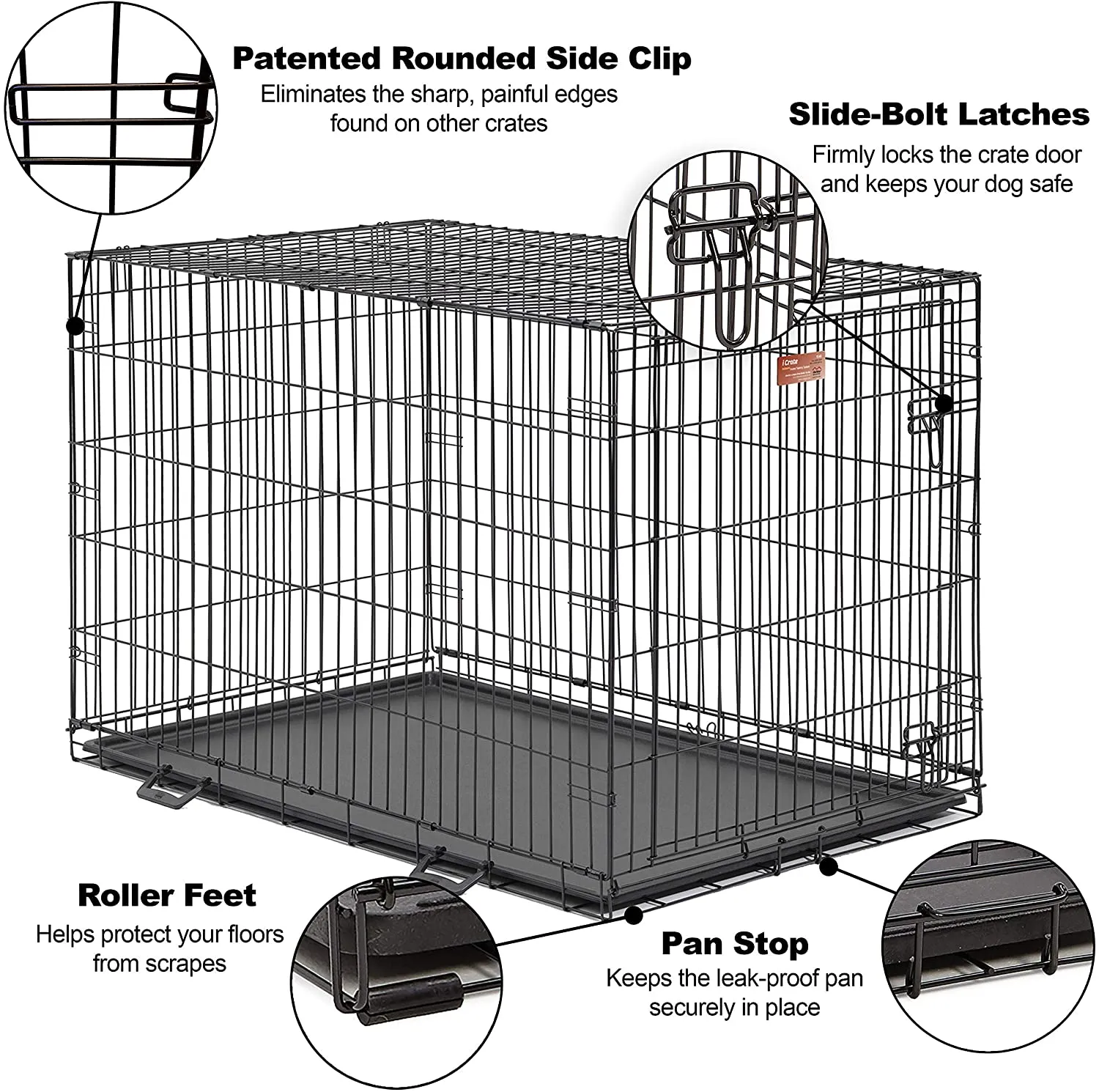 Brand new iCrate 1548 Single Door Folding Dog Crate-XL-48x30x33! Ideal For Dogs 91 - 110lbs! Folding, which means you can assemble and disassemble it without tools and without taking the crate apart.